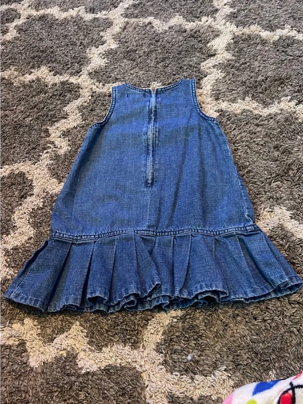Ralph Lauren Girls' Indigo Denim Ruffle-Hem Dress